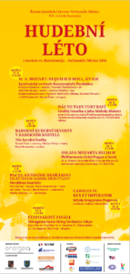 Plakát: Hudební léto 2016, XII. ročník festivalu, program koncertů, kostel sv. Bartoloměje