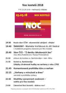 Program Noci kostelů 2018