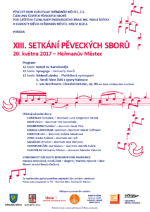 Plakát: XIII. setkání pěveckých sborů, 20. 5. 2017, Heřmanův Městec