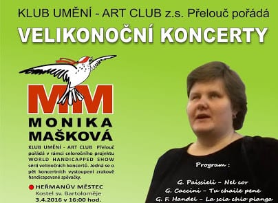 Plakát: Velikonoční koncerty, 3. 4. 2016 v 16.00, kostel sv. Bartoloměje v Heřmanově Městci