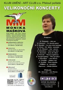 Plakát: Velikonoční koncerty, 3. 4. 2016 v 16.00, kostel sv. Bartoloměje v Heřmanově Městci